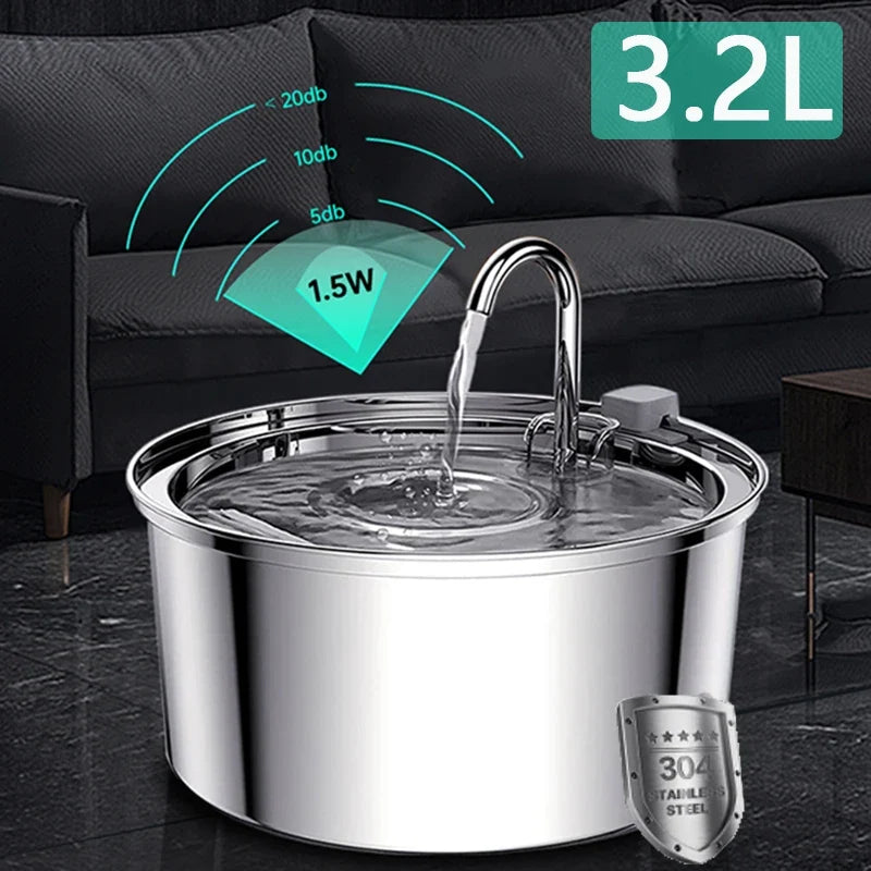 Automatic Cat Water Fountain – Intelligent Pet Water Dispenser with Filter | Ultra-Quiet Pump | 3.2L | For Cats & Dogs