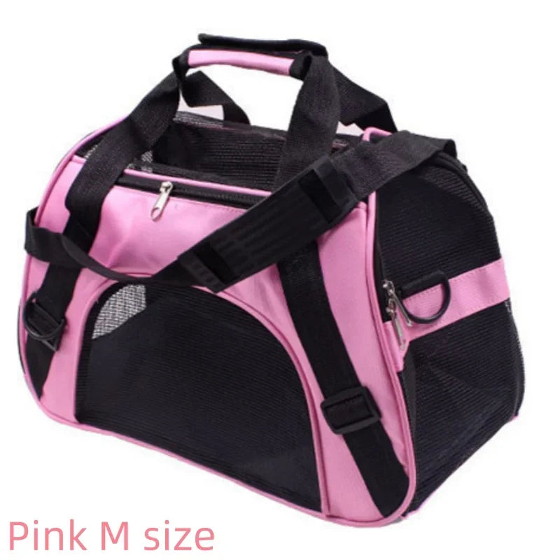 Foldable Pet Carrier Bag – Breathable Mesh Travel Bag for Cats & Dogs