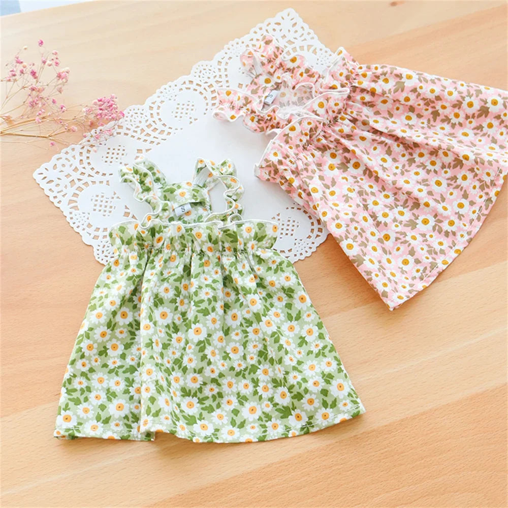 Floral Cat Suspender Skirt – Summer Cotton Pet Princess Dress for Sphynx, Kittens & Small Dogs | XS–XL