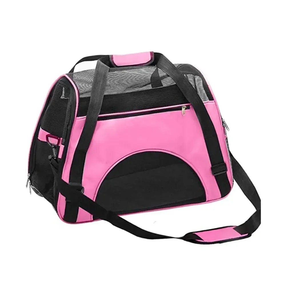 Foldable Pet Carrier Bag – Breathable Mesh Travel Bag for Cats & Dogs