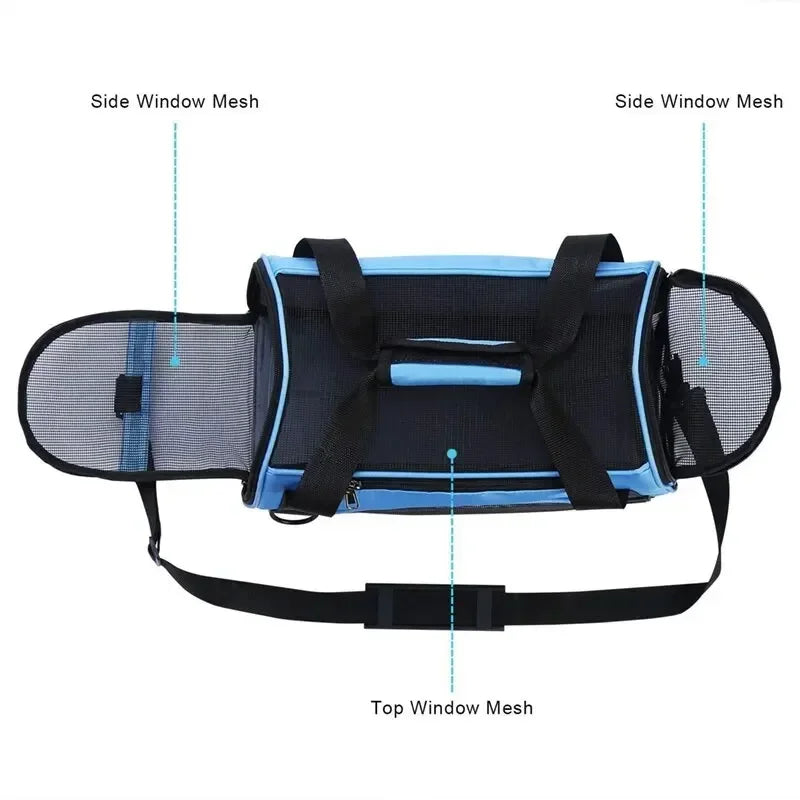 Foldable Pet Carrier Bag – Breathable Mesh Travel Bag for Cats & Dogs