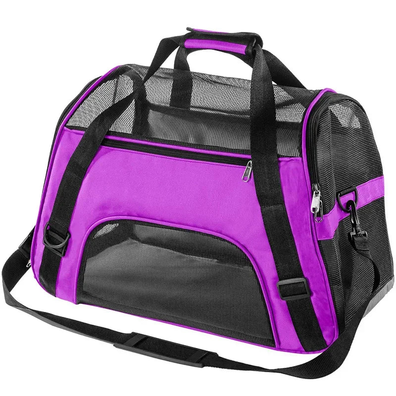 Foldable Pet Carrier Bag – Breathable Mesh Travel Bag for Cats & Dogs