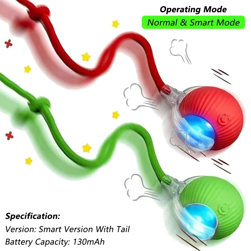 Smart Interactive Cat Ball Toy – Auto-Rolling with Tail, 3 Play Modes, Rechargeable | New Version