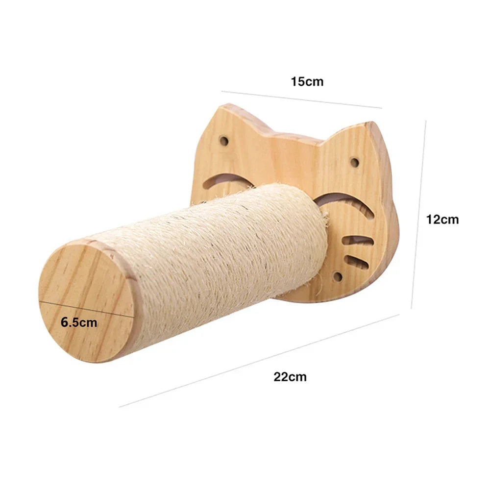 Cat Wall Shelf & Climbing Ladder – Scratching Post, Perch & Hammock Set