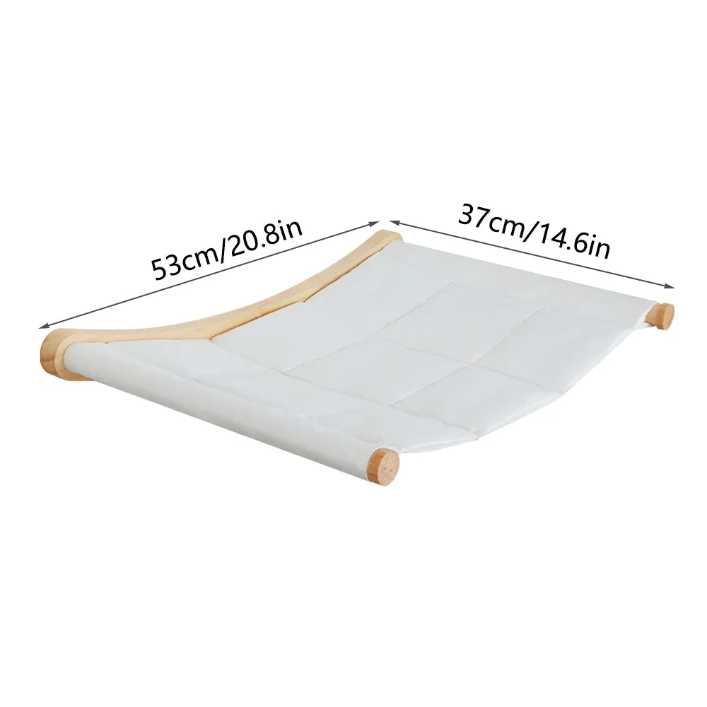 Cat Wall Shelf & Climbing Ladder – Scratching Post, Perch & Hammock Set