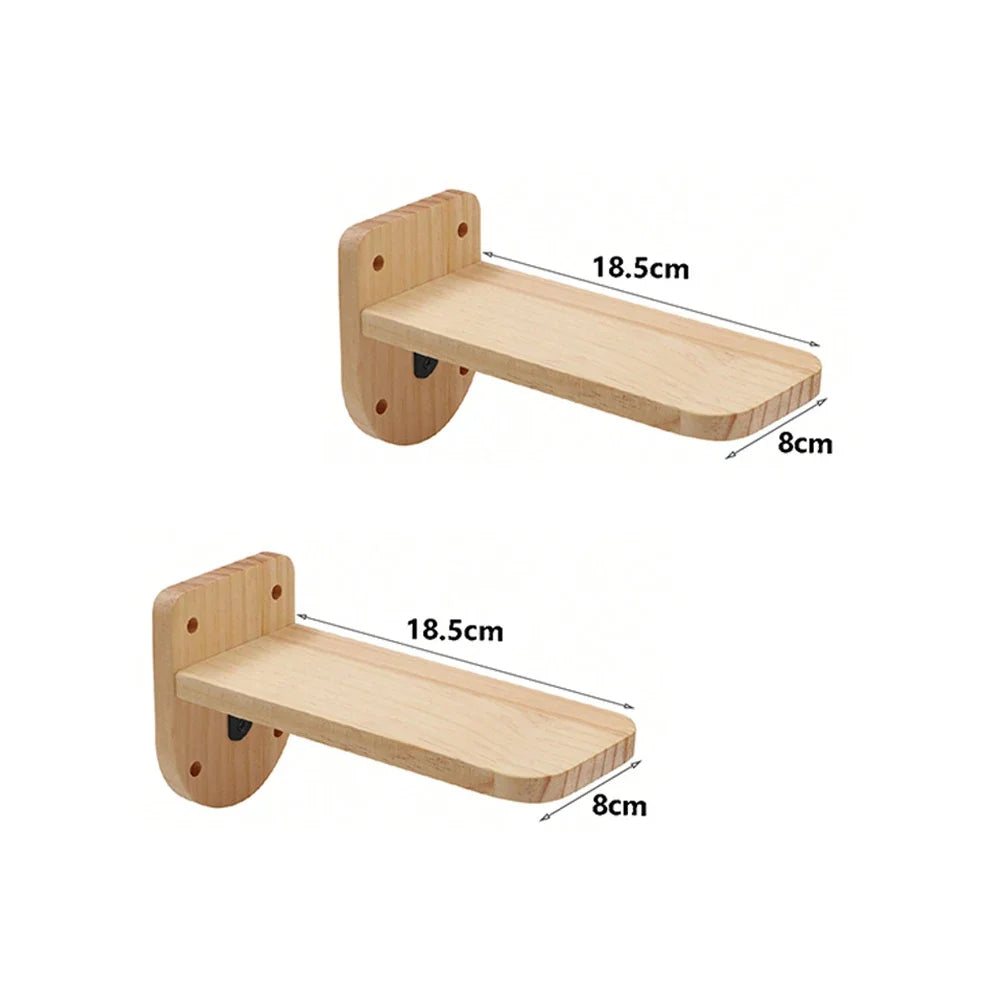 Cat Wall Shelf & Climbing Ladder – Scratching Post, Perch & Hammock Set