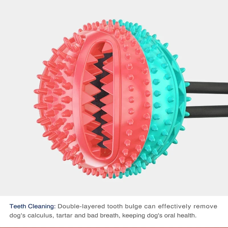 Large Dog Chew Ball Toy with Suction Cup & Rope – Interactive Slow Feeder, Teeth Cleaning Toy for Husky, Alaska & Large Breeds
