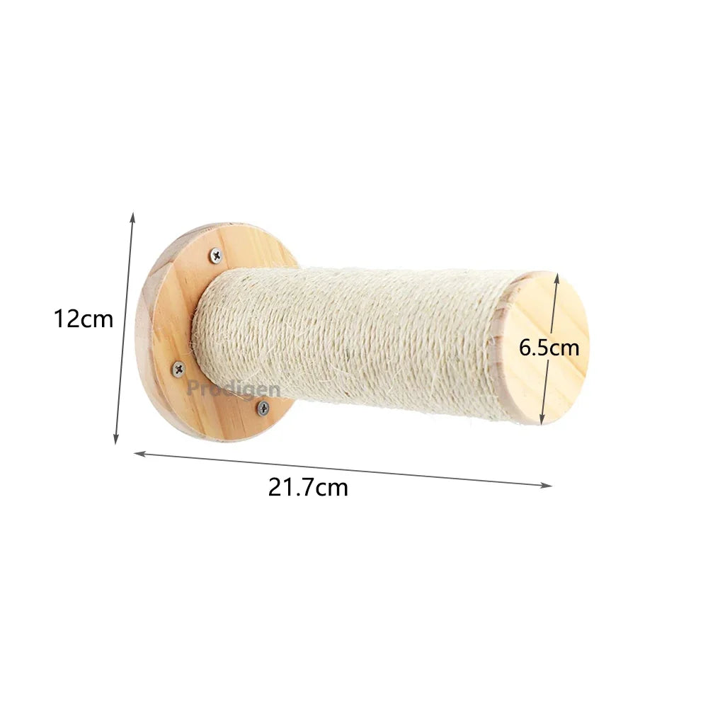 Cat Wall Shelf & Climbing Ladder – Scratching Post, Perch & Hammock Set
