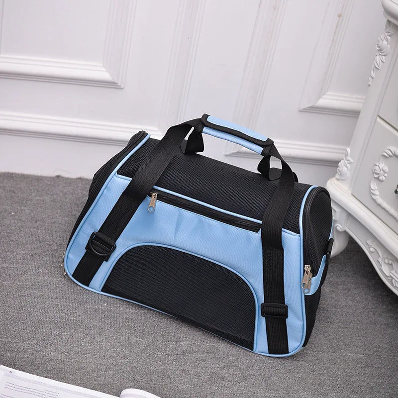 Foldable Pet Carrier Bag – Breathable Mesh Travel Bag for Cats & Dogs