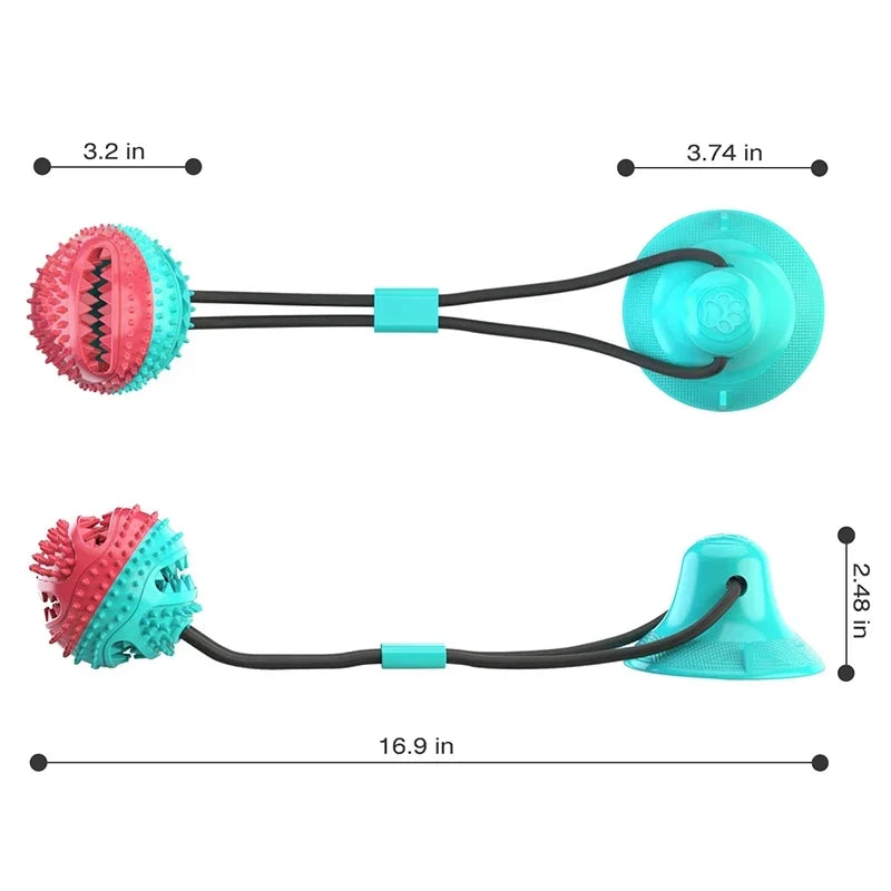 Large Dog Chew Ball Toy with Suction Cup & Rope – Interactive Slow Feeder, Teeth Cleaning Toy for Husky, Alaska & Large Breeds