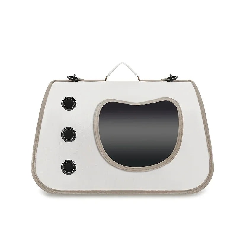 Foldable Pet Carrier Bag – Breathable Oxford Shoulder Bag for Cats & Small Dogs