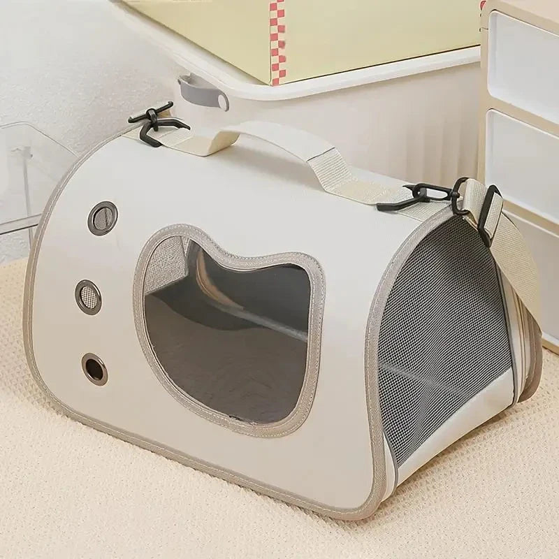 Foldable Pet Carrier Bag – Breathable Oxford Shoulder Bag for Cats & Small Dogs