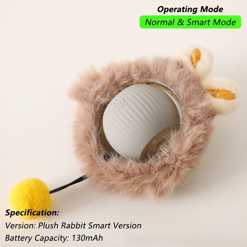 Smart Interactive Cat Ball Toy – Auto-Rolling with Tail, 3 Play Modes, Rechargeable | New Version