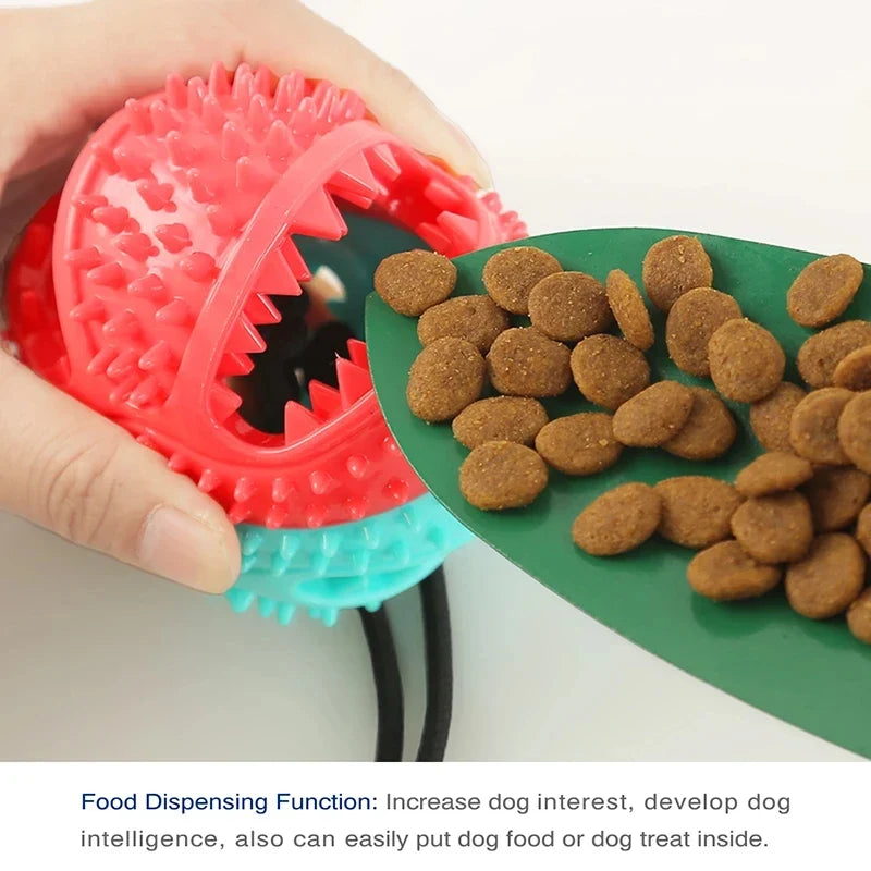 Large Dog Chew Ball Toy with Suction Cup & Rope – Interactive Slow Feeder, Teeth Cleaning Toy for Husky, Alaska & Large Breeds