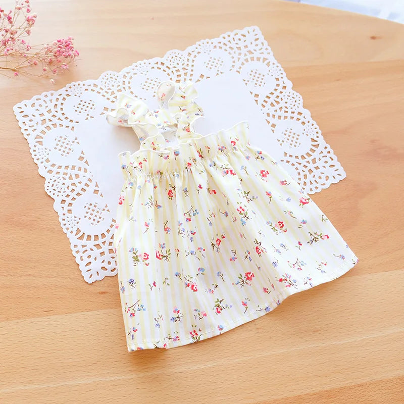 Floral Cat Suspender Skirt – Summer Cotton Pet Princess Dress for Sphynx, Kittens & Small Dogs | XS–XL