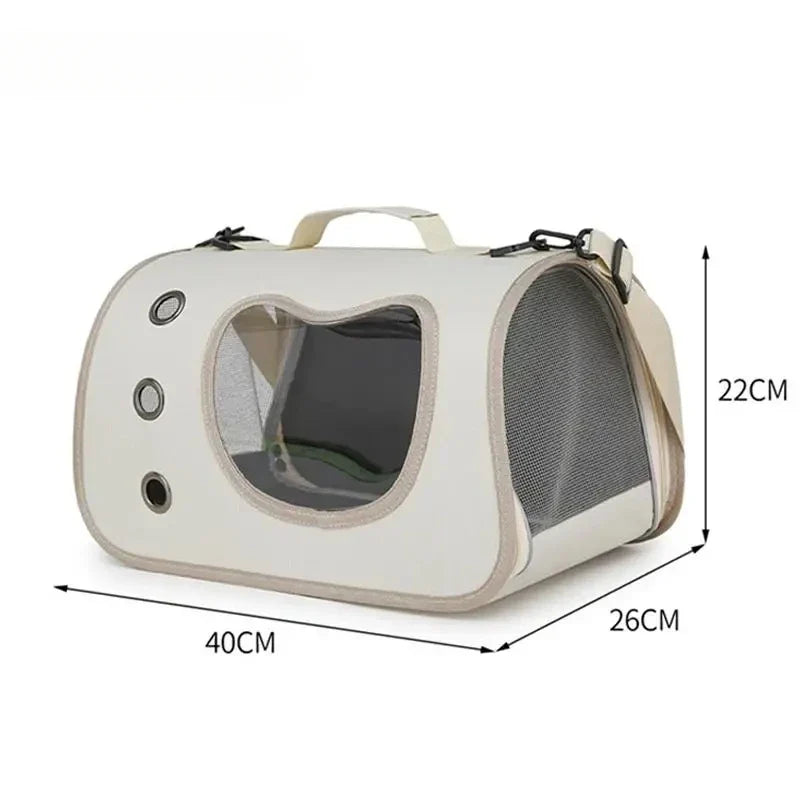 Foldable Pet Carrier Bag – Breathable Oxford Shoulder Bag for Cats & Small Dogs
