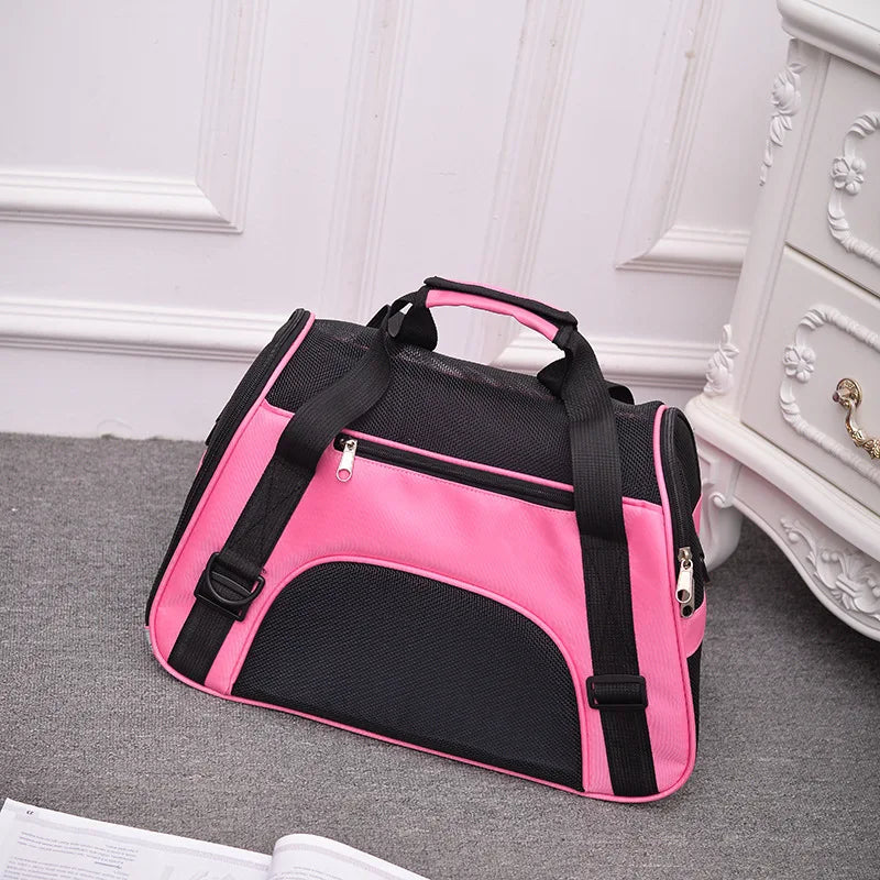 Foldable Pet Carrier Bag – Breathable Mesh Travel Bag for Cats & Dogs