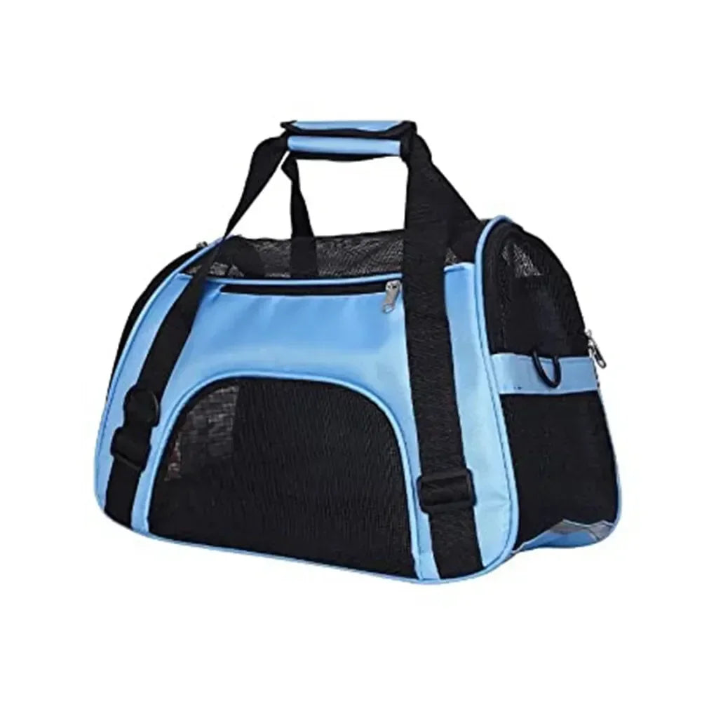 Foldable Pet Carrier Bag – Breathable Mesh Travel Bag for Cats & Dogs