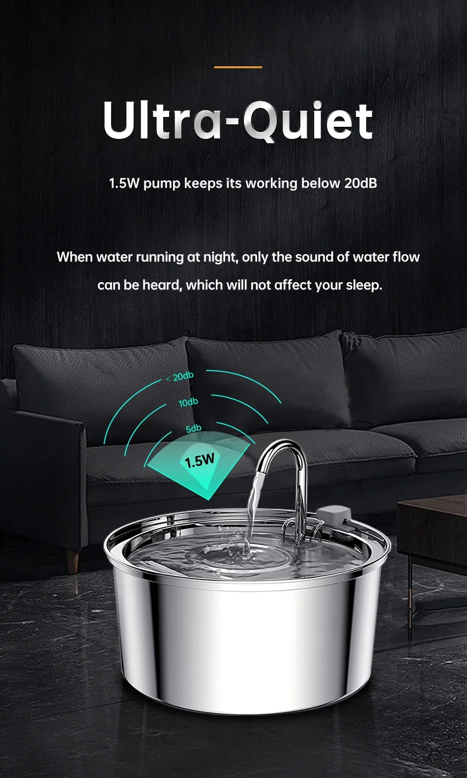 Automatic Cat Water Fountain – Intelligent Pet Water Dispenser with Filter | Ultra-Quiet Pump | 3.2L | For Cats & Dogs