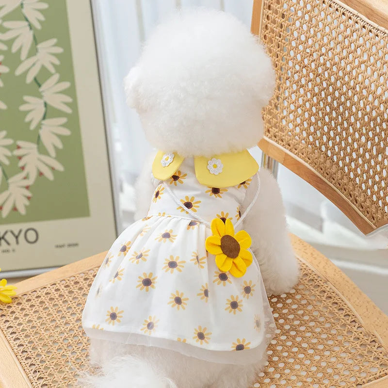 Dog Princess Dress – Cute Mesh Bow Lace Summer Pet Skirt for Small Dogs & Cats | Chihuahua Poodle Puppy Clothes