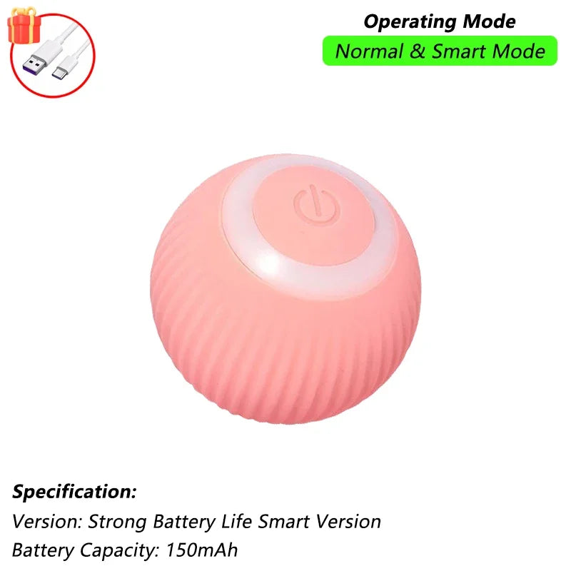 Smart Interactive Cat Ball Toy – Auto-Rolling with Tail, 3 Play Modes, Rechargeable | New Version