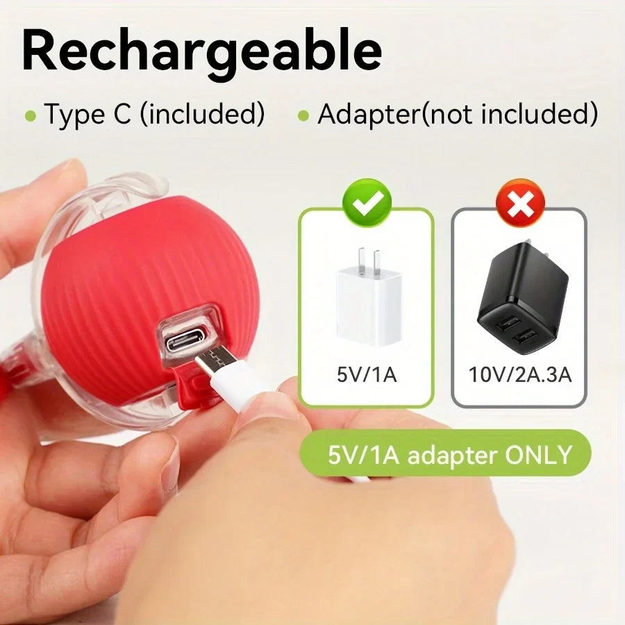 Smart Interactive Cat Ball Toy – Auto-Rolling with Tail, 3 Play Modes, Rechargeable | New Version