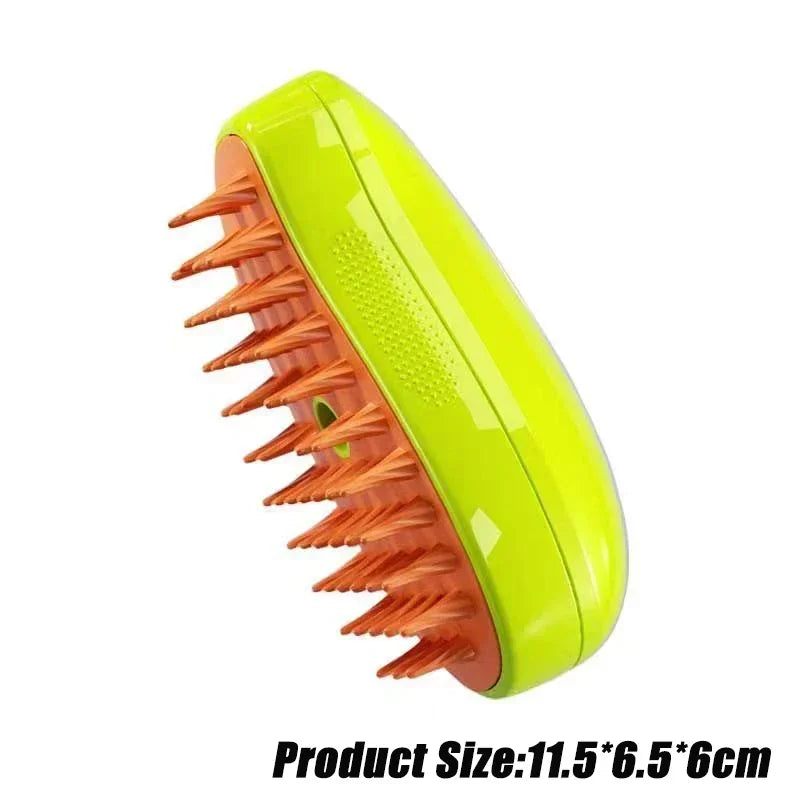 3-in-1 Electric Steam Pet Grooming Brush – Spray, Massage & Deshedding for Dogs & Cats