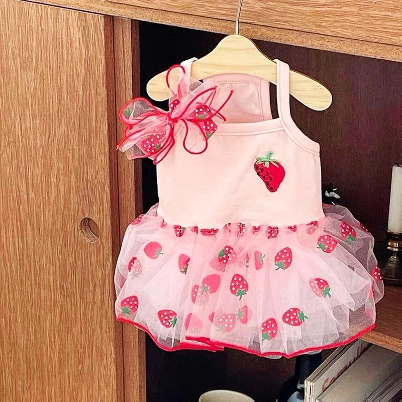 Dog Princess Dress – Cute Mesh Bow Lace Summer Pet Skirt for Small Dogs & Cats | Chihuahua Poodle Puppy Clothes