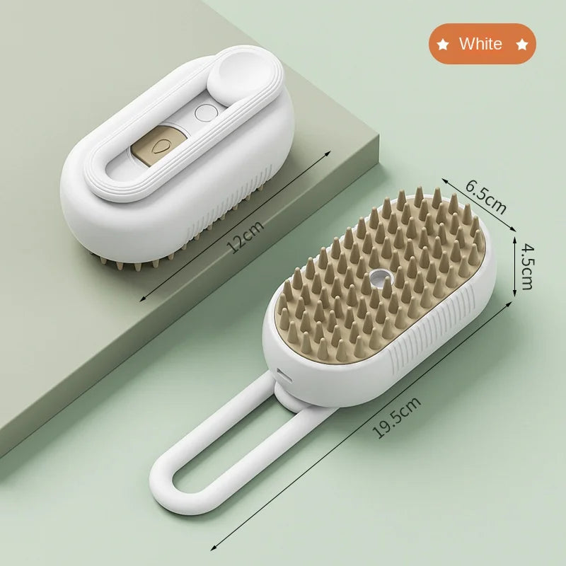 3-in-1 Electric Steam Pet Grooming Brush – Spray, Massage & Deshedding for Dogs & Cats