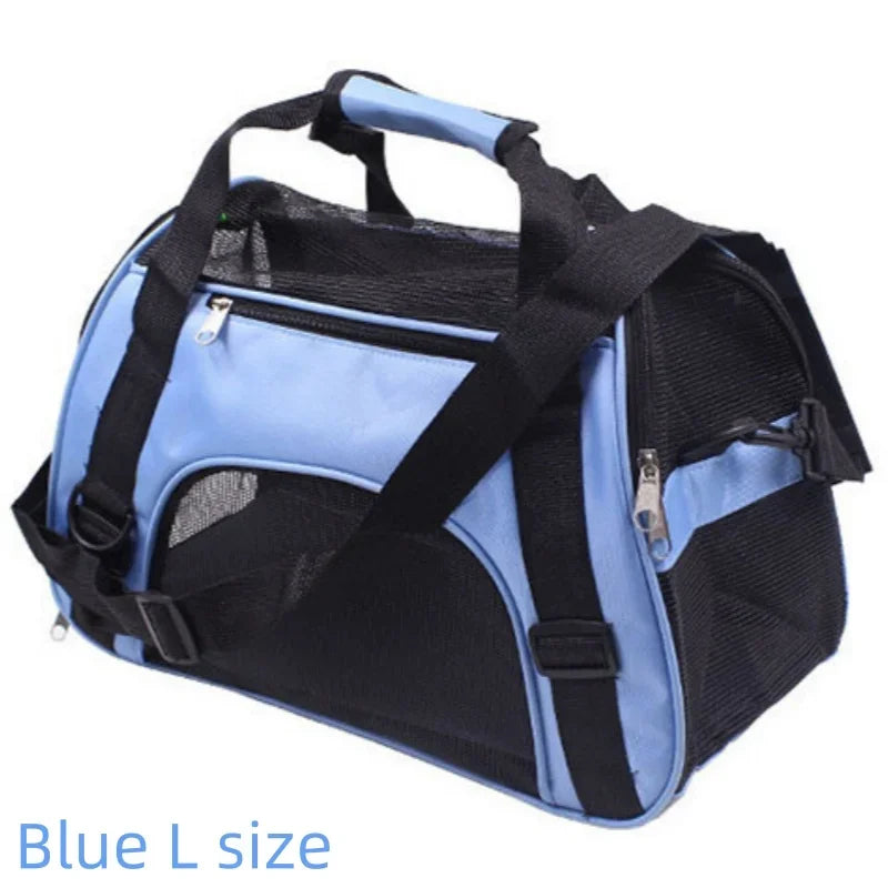 Foldable Pet Carrier Bag – Breathable Mesh Travel Bag for Cats & Dogs