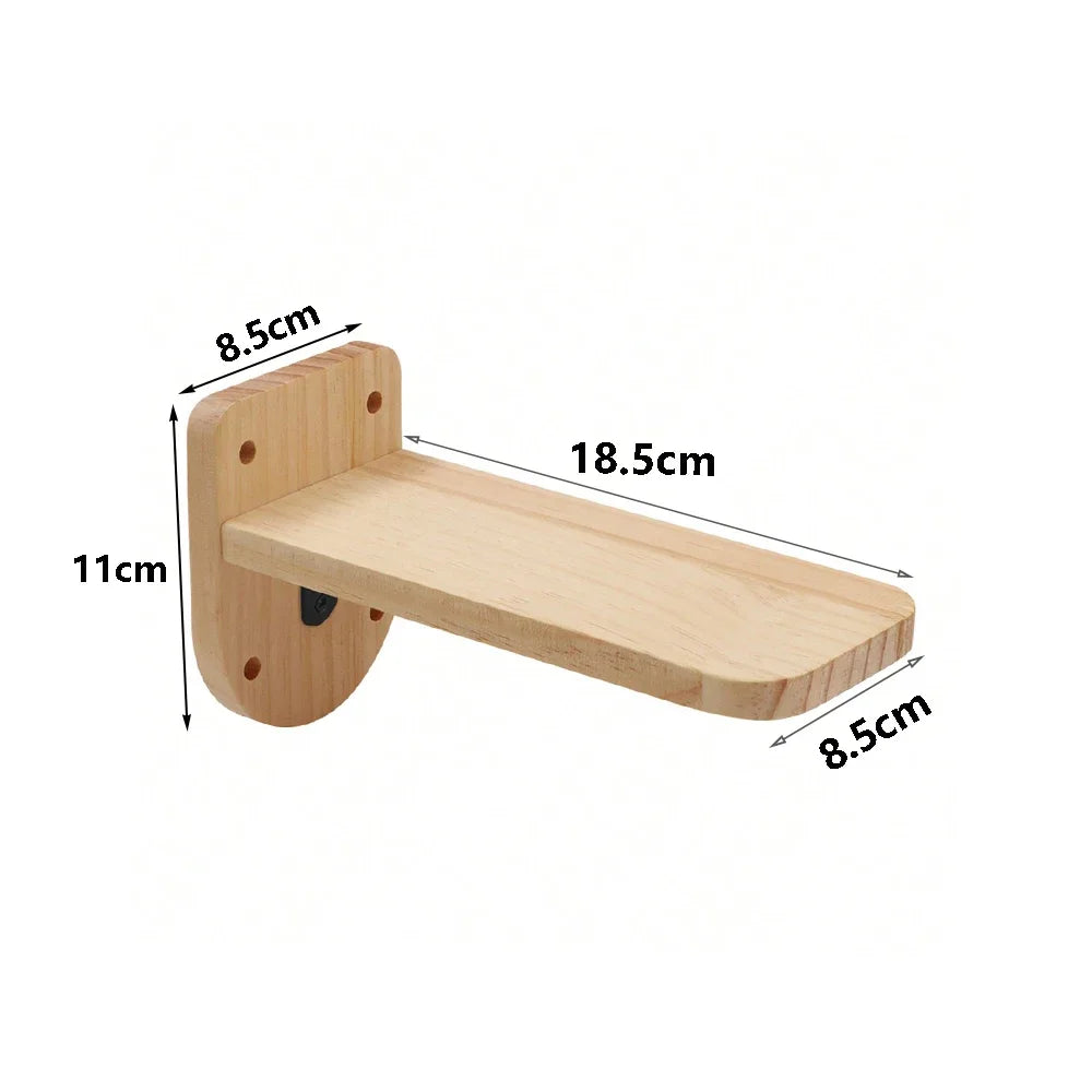 Cat Wall Shelf & Climbing Ladder – Scratching Post, Perch & Hammock Set