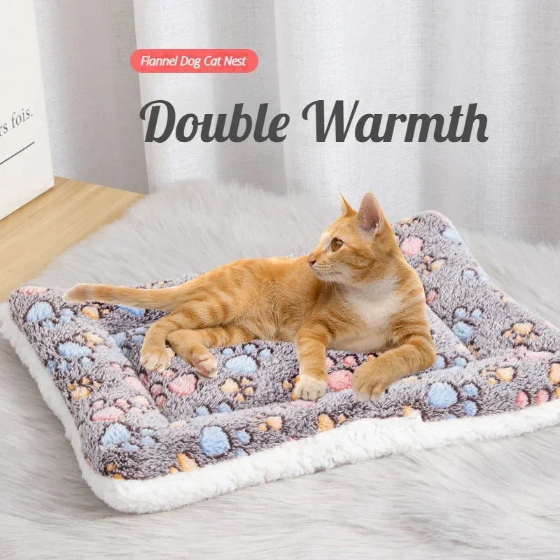 Double-Sided Pet Mat – Plush Sleeping Bed for Cats & Small Dogs