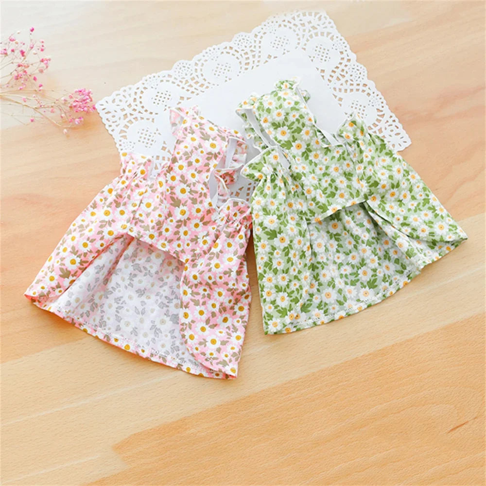 Floral Cat Suspender Skirt – Summer Cotton Pet Princess Dress for Sphynx, Kittens & Small Dogs | XS–XL