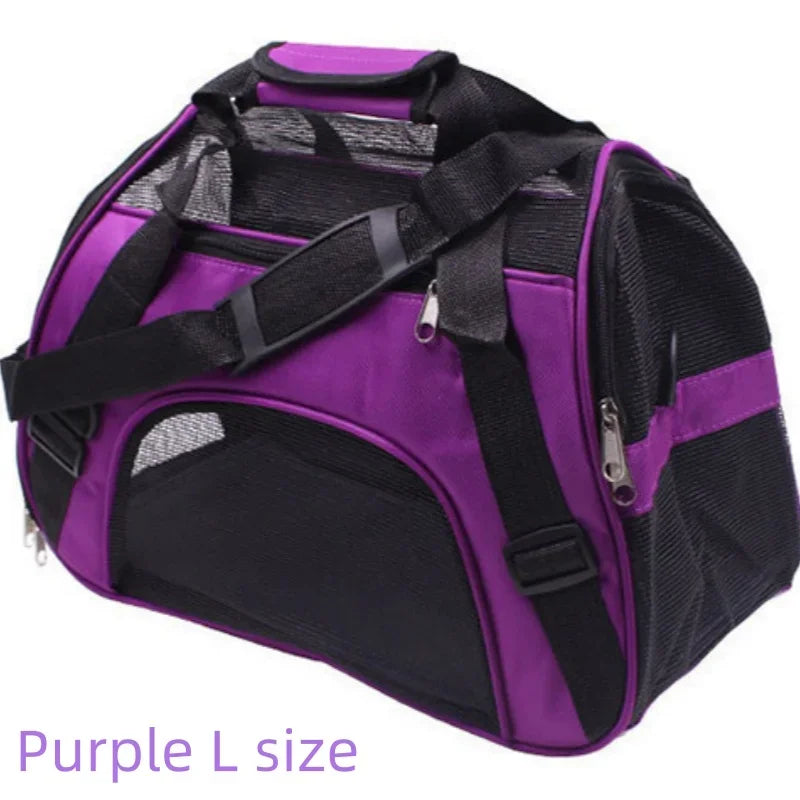 Foldable Pet Carrier Bag – Breathable Mesh Travel Bag for Cats & Dogs