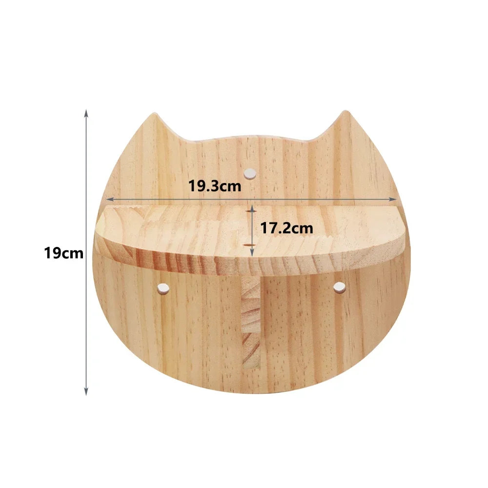 Cat Wall Shelf & Climbing Ladder – Scratching Post, Perch & Hammock Set