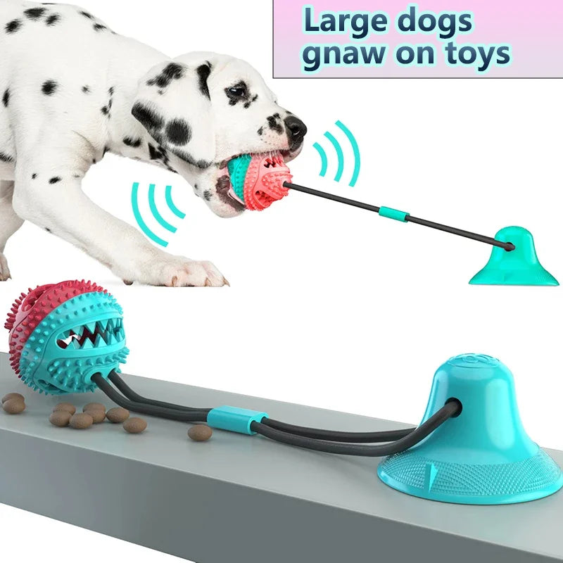 Large Dog Chew Ball Toy with Suction Cup & Rope – Interactive Slow Feeder, Teeth Cleaning Toy for Husky, Alaska & Large Breeds