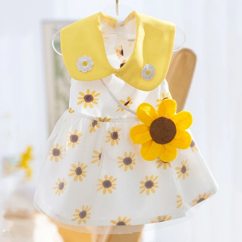 Dog Princess Dress – Cute Mesh Bow Lace Summer Pet Skirt for Small Dogs & Cats | Chihuahua Poodle Puppy Clothes