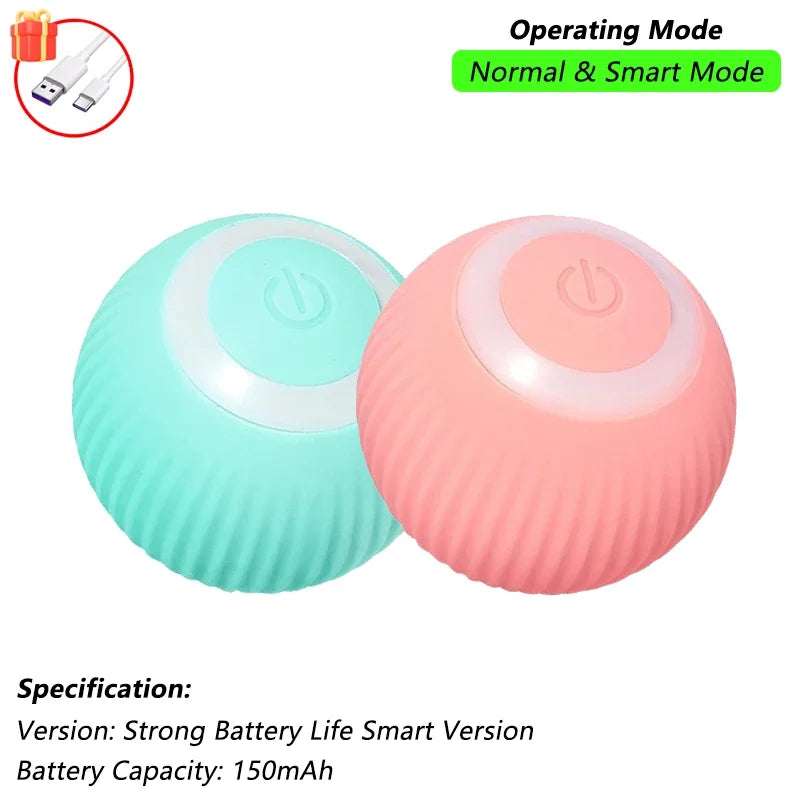 Smart Interactive Cat Ball Toy – Auto-Rolling with Tail, 3 Play Modes, Rechargeable | New Version